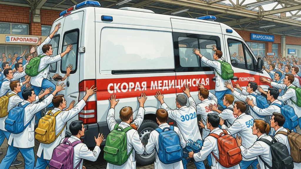 320 студентов-медиков штурмуют ярославскую скорую. Рекорд!